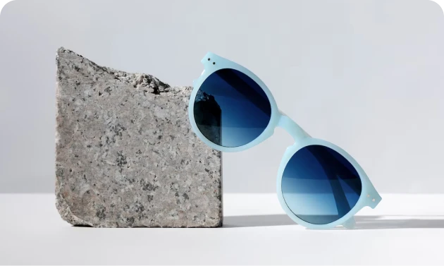 Glasses with rounded frames